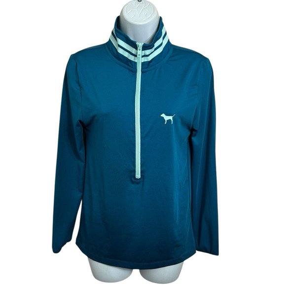 Victoria's Secret PINK 1/2 Zip Performance Top Sz S Teal Athletic Shirt - Picture 10 of 10